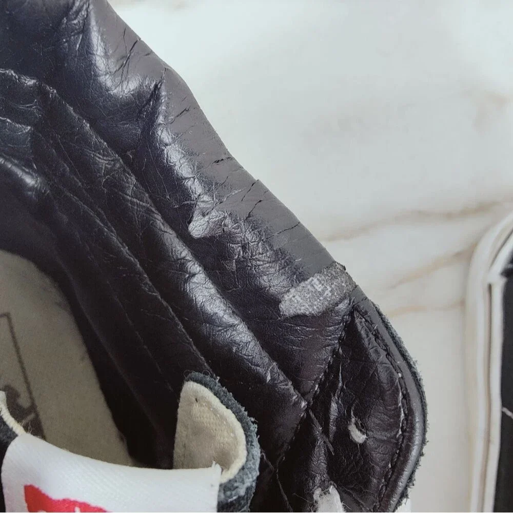 Vans Sk8-Hi Black White High Top Skate Shoes Sneakers, 8(M) 9.5(W)